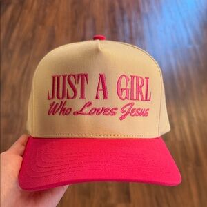 CC Boutique Pink and Tan Cap